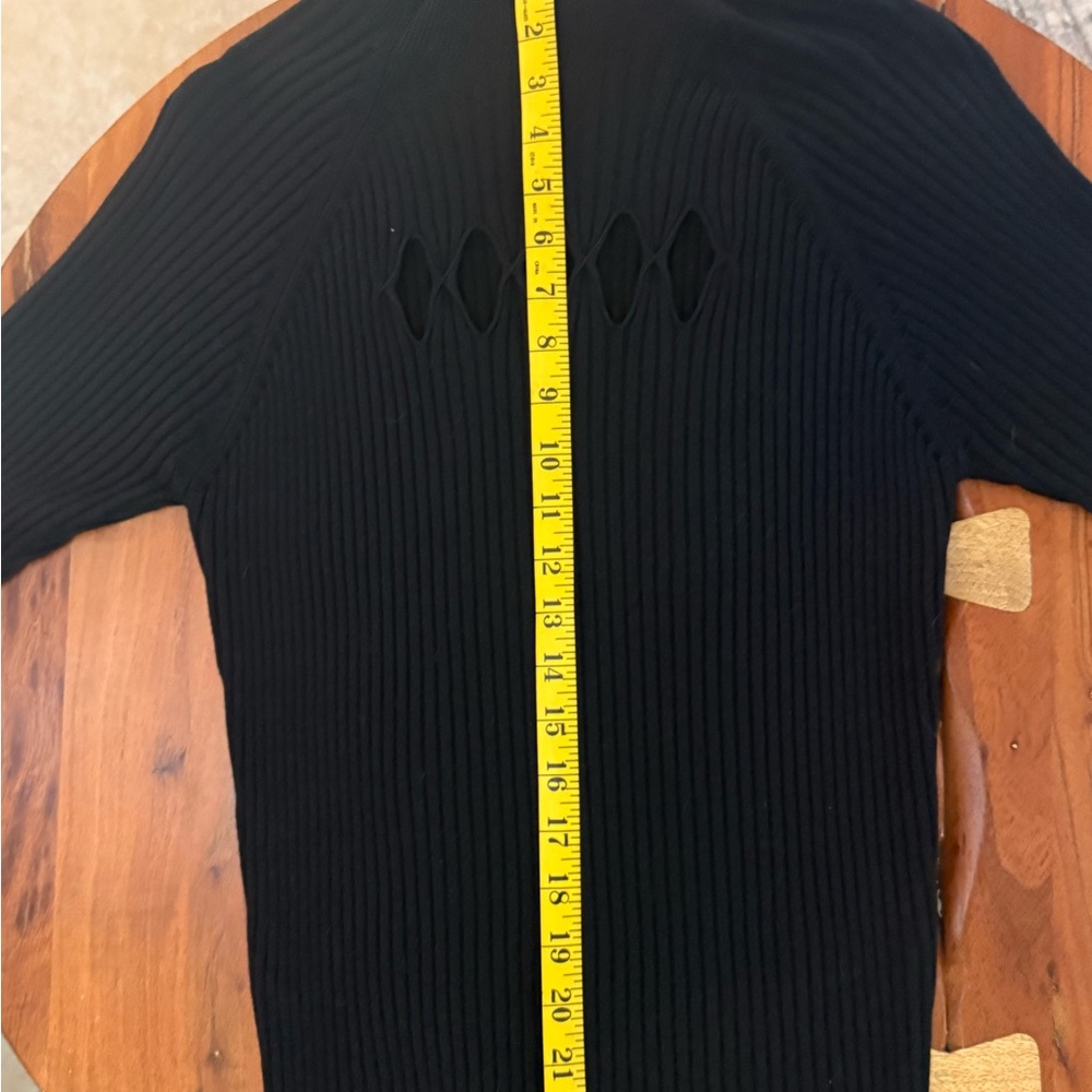 Black Ribbed Knit Sweater - Picture 4 of 5